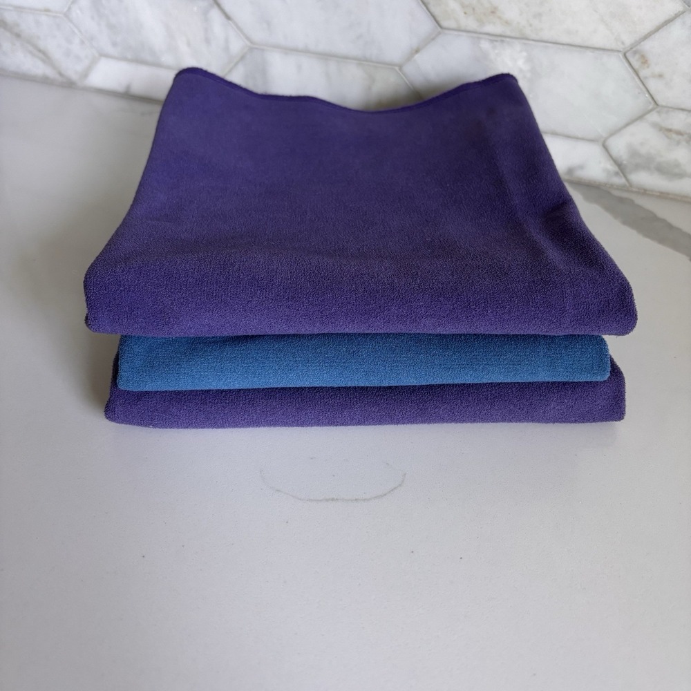 Lot Of 3 Manduka X John Friend eQua Yoga Hand Towels Microfiber 16"x26.5"